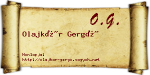 Olajkár Gergő névjegykártya